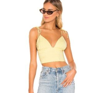 Pastel Yellow crop top with ties